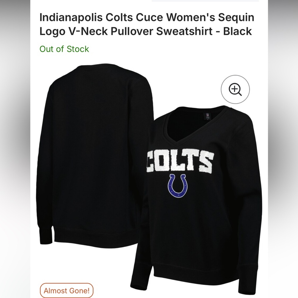 NFL Colts Black V-Neck Sweater